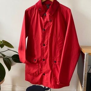 BARBOUR WASHED SLIM BEDALE IN RED